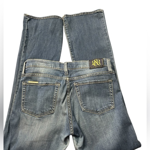 SOLD Rock & Republic Woman’s Blue Distressed Stretch Kasandra Bootcut Jeans - Picture 2 of 14